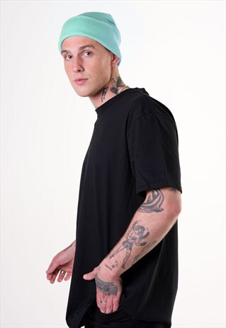 ESSENTIAL CUFFED BEANIE HAT - MINT BLUE