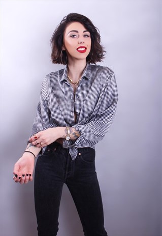 HOUND TOOTH PRINT BLOUSE