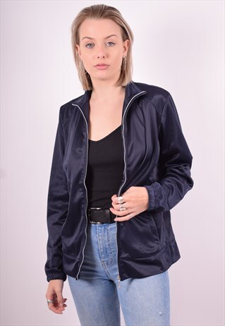 LOTTO WOMENS VINTAGE TRACKSUIT TOP JACKET MEDIUM BLUE 90'S