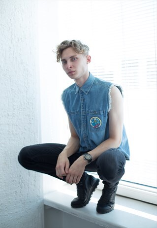 VINTAGE 90'S DENIM SURFER VEST