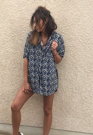 PATTERNED OVERSIZED RETRO VINTAGE UNISEX FESTIVAL SHIRT