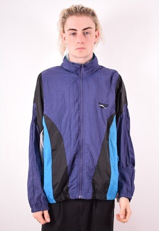 REEBOK MENS VINTAGE TRACKSUIT TOP JACKET MEDIUM MULTI 90S