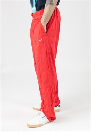VINTAGE 90'S NIKE RED LIGHT TRACKSUIT BOTTOMS