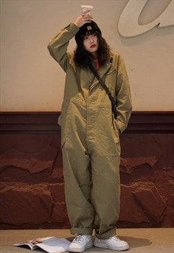 Boiler suit in green high quality utility jumpsuit work wear