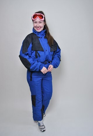 BLACK ONE PIECE SKI SUIT, WOMEN VINTAGE 90S SNOW SUIT