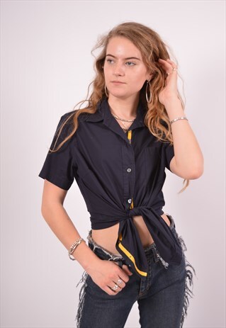 VINTAGE POLO RALPH LAUREN SHIRT NAVY BLUE