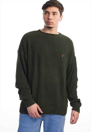 VINTAGE RALPH LAUREN CHAPS LOGO SWEATER JUMPER 90S XL 28.2