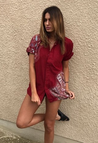 PATTERNED OVERSIZED RETRO VINTAGE UNISEX FESTIVAL SHIRT