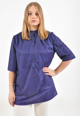VINTAGE POLKA DOT BLOUSE IN PURPLE