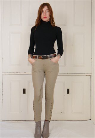 90S RALPH LAUREN SLIM BEIGE TROUSERS