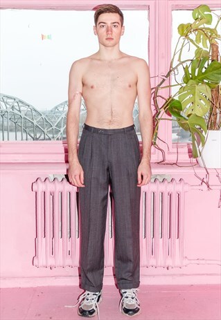 VINTAGE SKATER FIT CLASSIC TROUSERS IN GREY