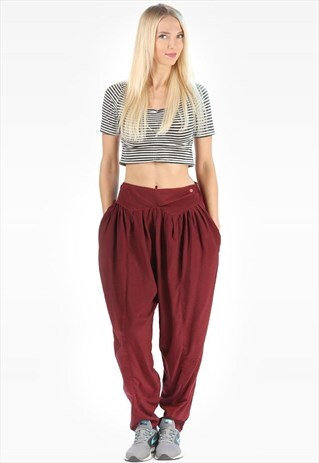 HIGH WAIST BAGGY TAPERED TROUSERS