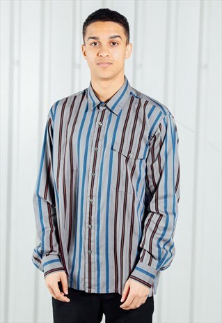 VINTAGE CHRISTIAN DIOR STRIPED SHIRT SIZE LARGE
