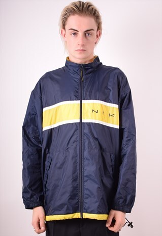 NIKE MENS VINTAGE TRACKSUIT TOP JACKET MEDIUM BLUE 90S