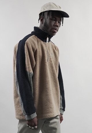 VINTAGE 90'S NORTH SAILS COLOUR BLOCK ZIP-UP HEAVY FLEECE