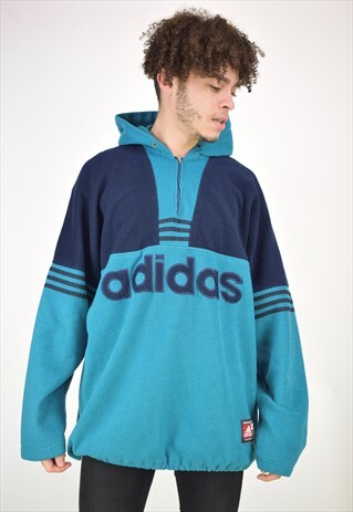 VINTAGE 90'S ADIDAS 1/4 ZIP HOODIE