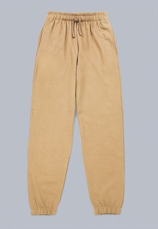 Coffee Beige Premium Cuffed Heavyweight Tracksuit Joggers | AFTER PARTY ...