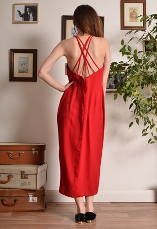 VINTAGE 90S EVENING MAXI DRESS IN RED