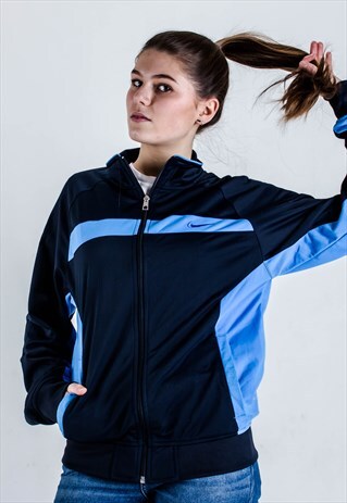 VINTAGE 90S NIKE TRACK TOP IN BLUE