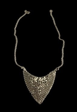 70's Vintage Silver Metal Ladies Chainmail Necklace