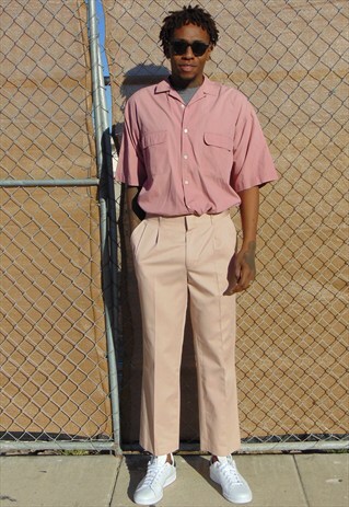 90S MINIMALIST CLASSIC BLUSH PINK TROUSERS 34