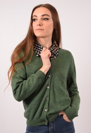 VINTAGE VALENTINO CARDIGAN SWEATER 3/4 SLEEVE GREEN