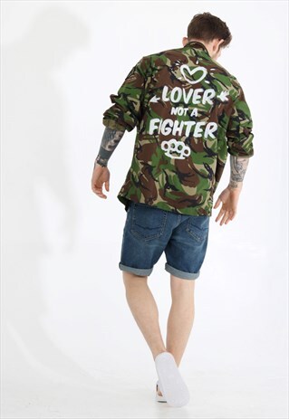 LOVER NOT A FIGHTER CUSTOMISED VINTAGE JACKET