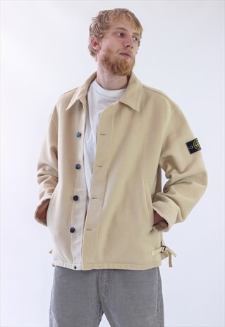 RARE 90S VINTAGE MENS STONE ISLAND COAT WOOL JACKET