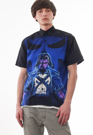 VINTAGE ANIME GRAPHIC PRINTED JAPAN 90S BLUE BLACK