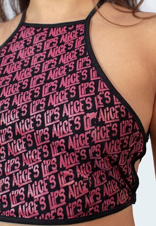 ALICE'S LIPS ALL OVER PRINT CROP TOP