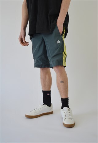 VINTAGE ADIDAS SPORT SHORTS FOR MEN IN GREY COLOR