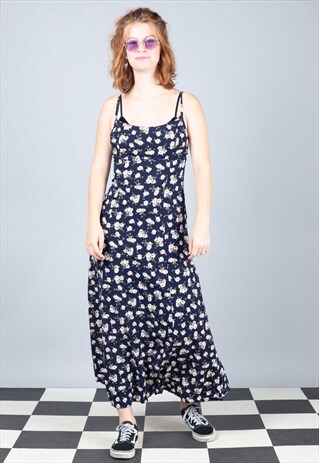 90'S FLORAL SUMMER FESTIVAL MAXI DRESS