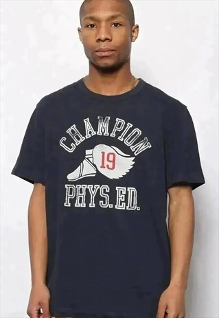 VINTAGE CHAMPION BIG LOGO T-SHIRT NAVY BLUE