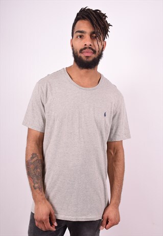 POLO RALPH LAUREN MENS VINTAGE T-SHIRT TOP XL GREY 90'S
