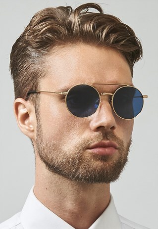 ASH STAINLESS STEEL ROUND MENS WOMENS SUNGLASSES