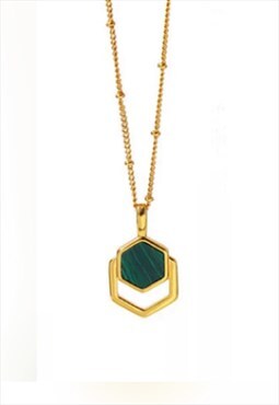 flawleSS edge - Green Malachite Necklace, Gold