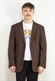 Vintage 90's Men Harris Tweed Blazer in Brown