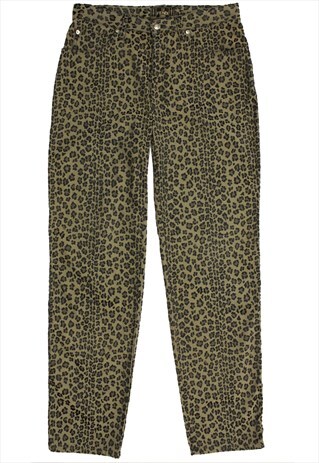VINTAGE FENDI 90S LEOPARD PRINT MONOGRAM TROUSERS