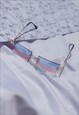 BLUE AND PINK RIMLESS RECTANGLE COLOUR TINT SUNGLASSES