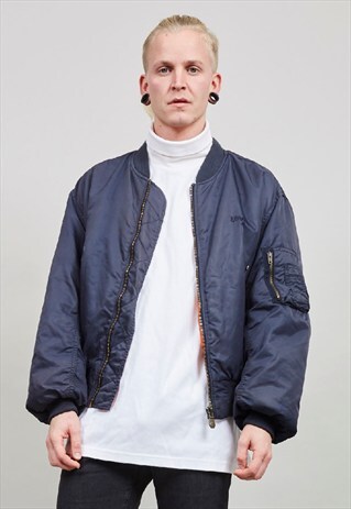 VINTAGE CLASSIC 90'S NAVY BLUE PADDED LEVI'S BOMBER JACKET