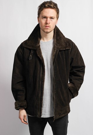 VINTAGE SUEDE SHERPA JACKET
