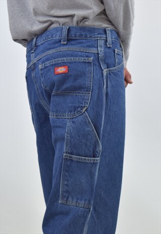 VINTAGE 90S BLUE DICKIES DENIM WORK PANTS TROUSERS