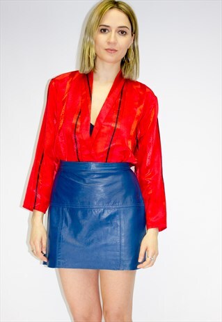 80'S SATIN PEPLUM BLOUSE / JACKET