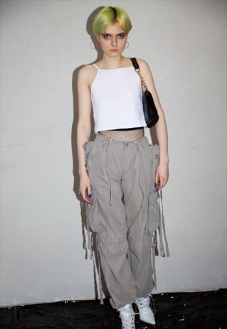 90S VINTAGE CARGO PANTS IN BEIGE/OLIVE . UNISEX