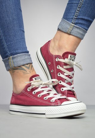 VINTAGE 90S CONVERSE BURGUNDY OX SHOES GRUNGE RETRO PREPPY