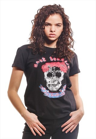 T-SHIRT BLACK SKULL LOGO