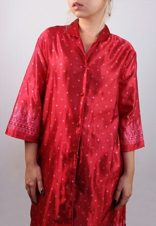 VINTAGE 70'S STYLE 3/4 SLEEVES NIGHT DRESS / KIMONO / ROBE