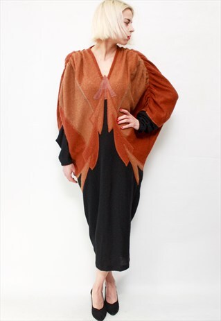 VINTAGE 60' BEAUTIFUL WOOL AND FOX HAIR SECESSION DRESS