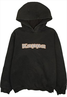Vintage 90's Kappa Hoodie Spellout Black Large