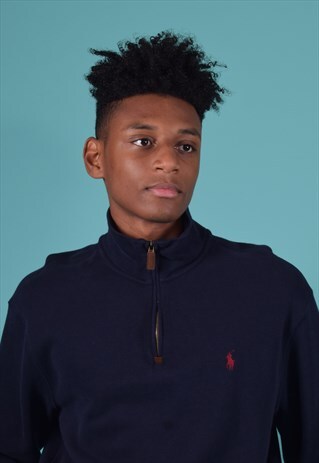 VINTAGE RALPH LAUREN NAVY 1/4 ZIP SWEATSHIRT